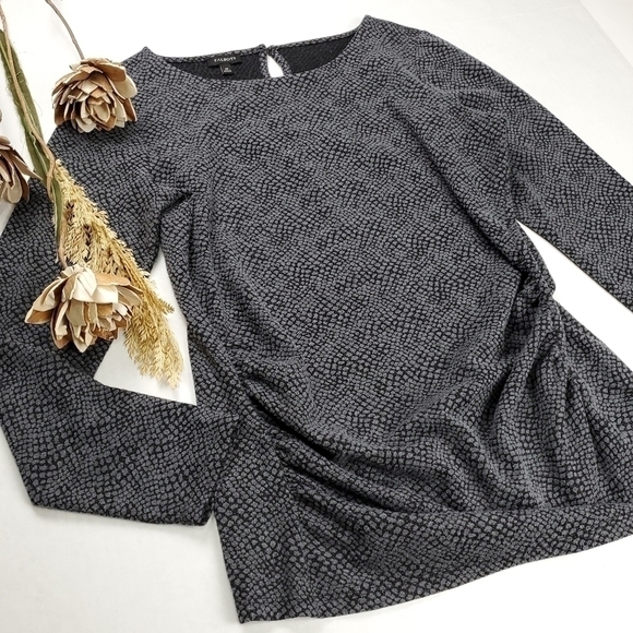 TALBOTS Grey Black Textured Long Sleeve Top Size M - Picture 2 of 10